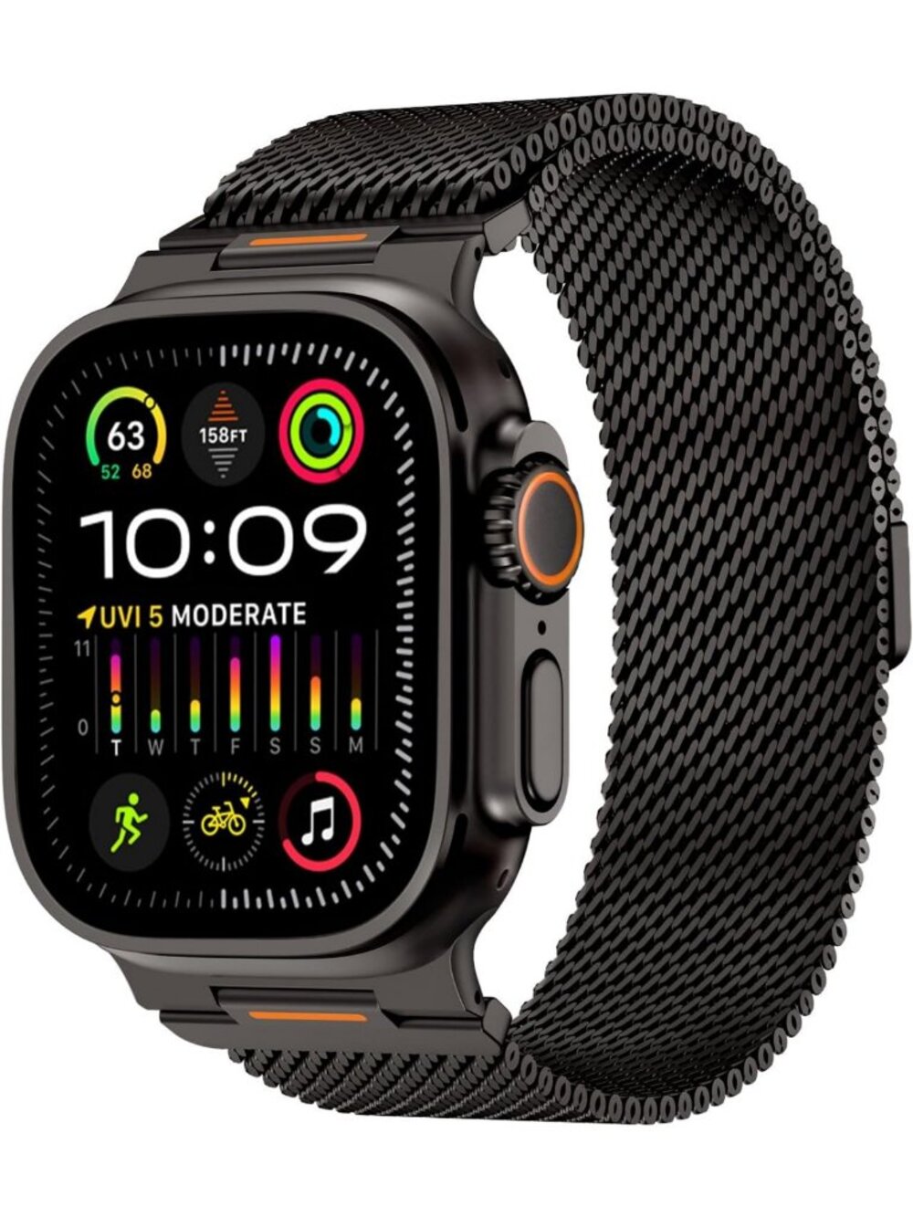 Stylish Milanese Loop Magnetic Stainless Steel Band for Apple Watch 49/46/45mm